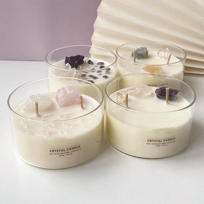 La MAISON Logo Soy Wax Crystal Stone fait sur commande d'AROME mire de grande 10 onces parfumée