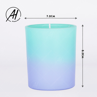 Le navire en verre de bougie de cire de soja de cadeau de gradient fait sur commande d'huile essentielle a flairé