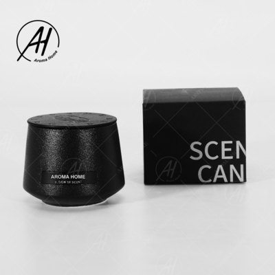 Matte Glass Jar Soy Wax noir a flairé la maison d'arome mire la marque de distributeur faite sur commande