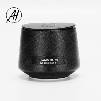 Matte Glass Jar Soy Wax noir a flairé la maison d'arome mire la marque de distributeur faite sur commande