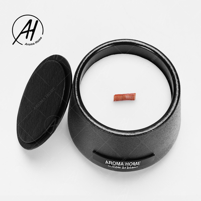 Matte Glass Jar Soy Wax noir a flairé la maison d'arome mire la marque de distributeur faite sur commande