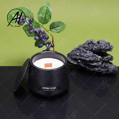 Matte Glass Jar Soy Wax noir a flairé la maison d'arome mire la marque de distributeur faite sur commande