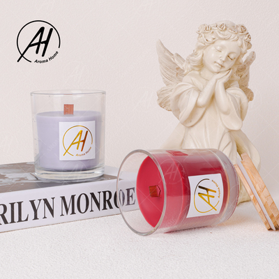 Marque de distributeur en bois 8OZ de bougies de Dor Custom Soy Wax Scented de maison de couvercle de pot en verre