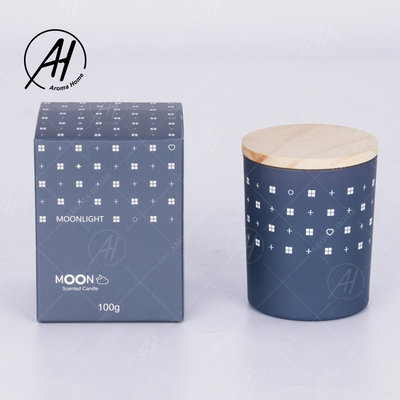 Marque de distributeur sans fumée 5.5OZ 7OZ 8OZ de bougie de cire de soja de couvercle en bois en verre de pot de MAISON d'AROME