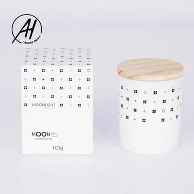 Marque de distributeur sans fumée 5.5OZ 7OZ 8OZ de bougie de cire de soja de couvercle en bois en verre de pot de MAISON d'AROME