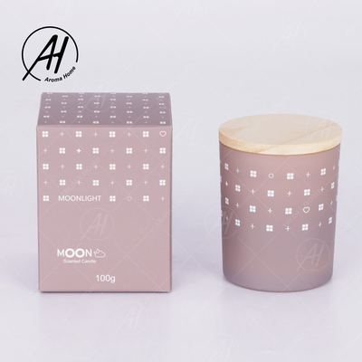 Marque de distributeur sans fumée 5.5OZ 7OZ 8OZ de bougie de cire de soja de couvercle en bois en verre de pot de MAISON d'AROME