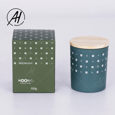 Marque de distributeur sans fumée 5.5OZ 7OZ 8OZ de bougie de cire de soja de couvercle en bois en verre de pot de MAISON d'AROME