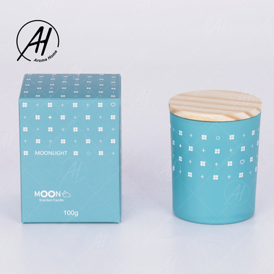 Marque de distributeur sans fumée 5.5OZ 7OZ 8OZ de bougie de cire de soja de couvercle en bois en verre de pot de MAISON d'AROME