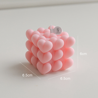 La maison naturelle d'arome de cire de soja de plage de rose mirent parfumé en forme de coeur adapté aux besoins du client