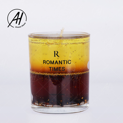 En épousant le parfum en verre de cire de soja de bougies de pot de vraie fleur romantique gelez 7OZ 8OZ