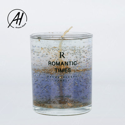 En épousant le parfum en verre de cire de soja de bougies de pot de vraie fleur romantique gelez 7OZ 8OZ