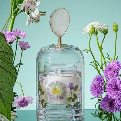 Bougie immortelle de parfum de Crystal Cup Healing Soy Wax de fleur d'Aromatherapy avec la couverture