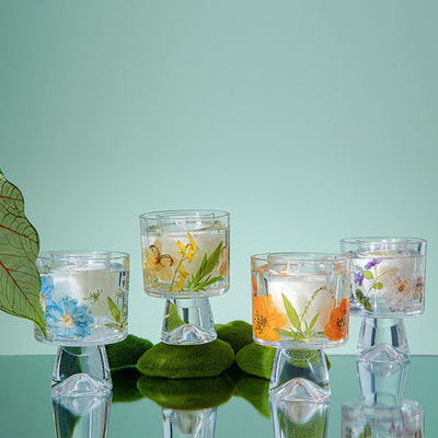 Velas guérissant le verre immortel Crystal Cup Aromatherapy Scented Candle de fleur avec le sac