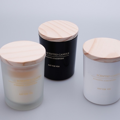 Bougies parfumées de luxe en gros de cire de soja avec le boîte-cadeau en bois de couvercle