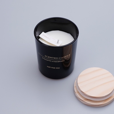 Bougies parfumées de luxe en gros de cire de soja avec le boîte-cadeau en bois de couvercle