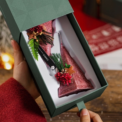 Type de pyramide romantique d'arbre de Noël de fleur bougies de pilier de cône avec le boîte-cadeau 2pcs