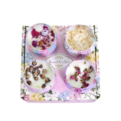 Ensemble sec parfumé adapté aux besoins du client de cadeau de Crystal Soy Wax Tin Candle de fleur de marque de distributeur