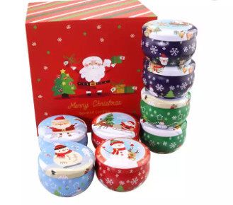 Ensemble sec parfumé adapté aux besoins du client de cadeau de Crystal Soy Wax Tin Candle de fleur de marque de distributeur