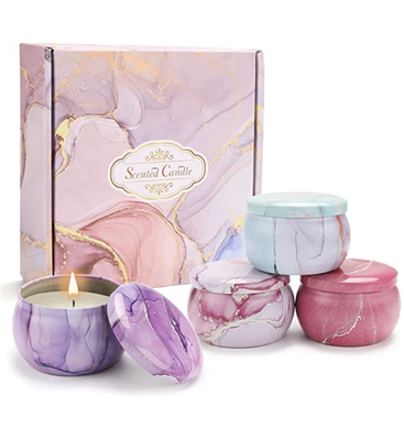 Ensemble sec parfumé adapté aux besoins du client de cadeau de Crystal Soy Wax Tin Candle de fleur de marque de distributeur
