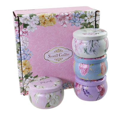 Ensemble sec parfumé adapté aux besoins du client de cadeau de Crystal Soy Wax Tin Candle de fleur de marque de distributeur
