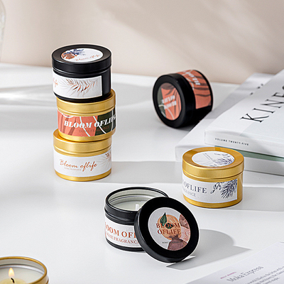 Le cadeau de bougie de pot de décor a placé le voyage 100% de cire de soja Tin Scented Candle 5pcs/Set