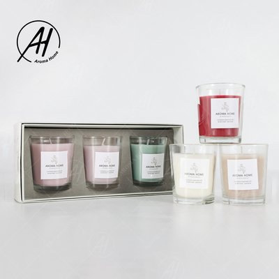Ensemble coloré 5.5OZ 3PCS de cadeau de bougie de parfum de cire de Mini Home Glass Jar Soy de partie d'Aromatherapy