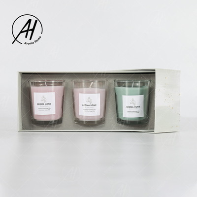 Ensemble coloré 5.5OZ 3PCS de cadeau de bougie de parfum de cire de Mini Home Glass Jar Soy de partie d'Aromatherapy