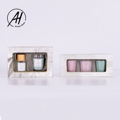 Ensemble coloré 5.5OZ 3PCS de cadeau de bougie de parfum de cire de Mini Home Glass Jar Soy de partie d'Aromatherapy