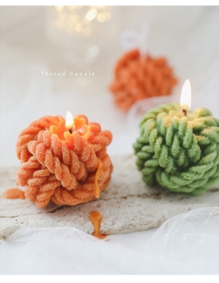 Boule de laine de fil de bougie d'Aromatherapy fait main de Diy de tache la petite a formé Art Candles