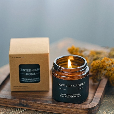 La bougie parfumée de luxe Velas d'Aromatherapy en verre de Brown fleurit le cristal curatif