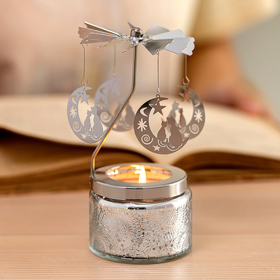 L'huile essentielle d'Aromatherapy de cire à la maison de soja a flairé le carrousel rond de ciel étoilé de bougies