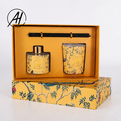 Ensemble de luxe de cadeau de bougies de parfum de refraîchissant de Reed Diffuser Natural Oil Air de MAISON d'AROME