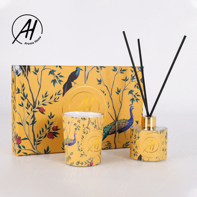 Ensemble de luxe de cadeau de bougies de parfum de refraîchissant de Reed Diffuser Natural Oil Air de MAISON d'AROME