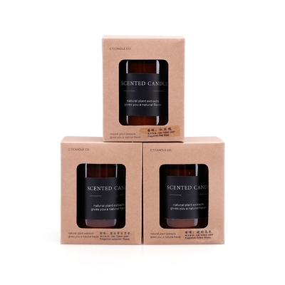 Couleur 180g de Brown de bougies de soja de pot d'Amber Glass Soy Wax Scented
