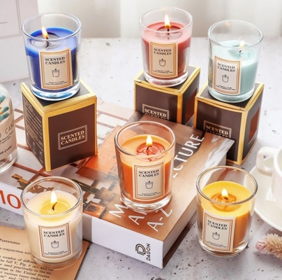 Bougies claires de pot d'Institut central des statistiques d'Aromatherapy de parfum de cire parfumée nordique de soja avec le boîte-cadeau