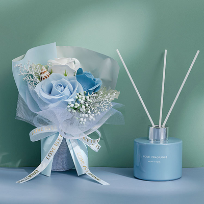 Parfum d'ambiance Reed Diffuser de désodorisant de bouteille en verre de fleur de bâton de parfum d'huile essentielle