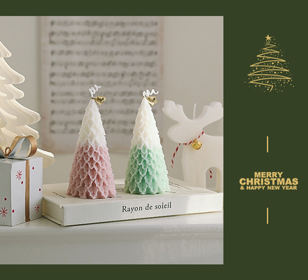 Bougie parfumée de Noël de MAISON d'AROME d'arbre de forme de nouveauté de cire de luxe en gros de soja