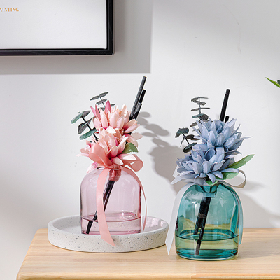 Rond Reed Diffuser 400ml de bouteille en verre d'Aromatherapy de bâton de fibre de fleur d'huile essentielle