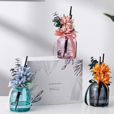 Rond Reed Diffuser 400ml de bouteille en verre d'Aromatherapy de bâton de fibre de fleur d'huile essentielle