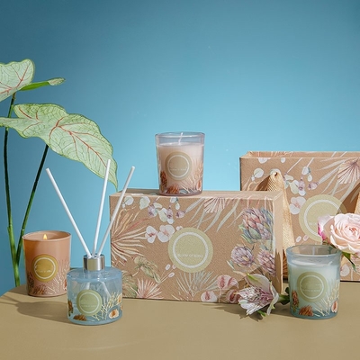 Ensemble coloré 60g 50ml de cadeau de Pinecone Reed Diffuser Scented Candle Jar de noce