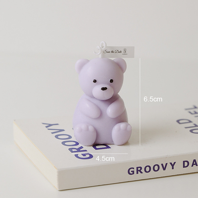 Bougie en forme d'ours en peluche faite à la main de décoration artisanale d'anniversaire parfumée