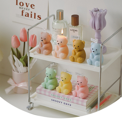 Bougie en forme d'ours en peluche faite à la main de décoration artisanale d'anniversaire parfumée