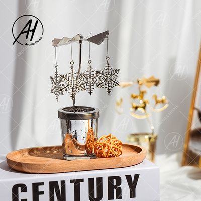 Bougie tournante de maison d'arome de lampe de cheval de trot de pot de bougie en verre en vrac de parfum