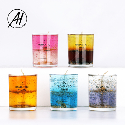 Fleur Jelly Cup Wax de boîte-cadeau d'Aromatherapy adaptée aux besoins du client par style populaire vraie
