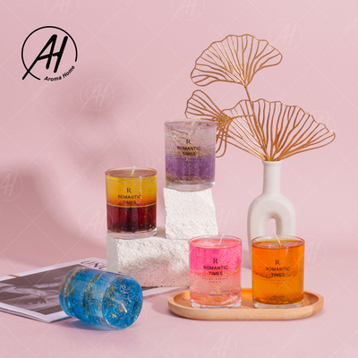 Fleur Jelly Cup Wax de boîte-cadeau d'Aromatherapy adaptée aux besoins du client par style populaire vraie