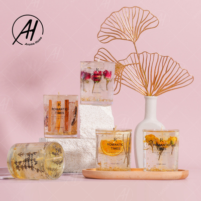 Fleur Jelly Cup Wax de boîte-cadeau d'Aromatherapy adaptée aux besoins du client par style populaire vraie