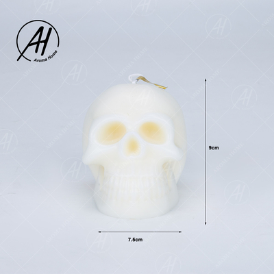 Halloween a flairé le cadeau décoratif de bougie de cire de soja de métier formé par crâne de luxe