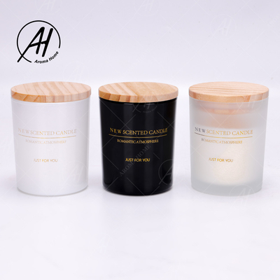 Cire 100% blanche noire de soja d'huile essentielle de bougie de Matte Glass Jar Spa Scented