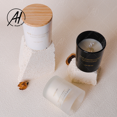 Cire 100% blanche noire de soja d'huile essentielle de bougie de Matte Glass Jar Spa Scented