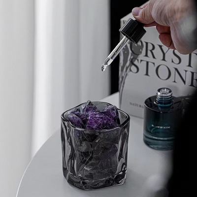 Boîtier en verre 30ml 260g bougies parfumées de cristal ensemble cadeau diffuseur de roseau de luxe
